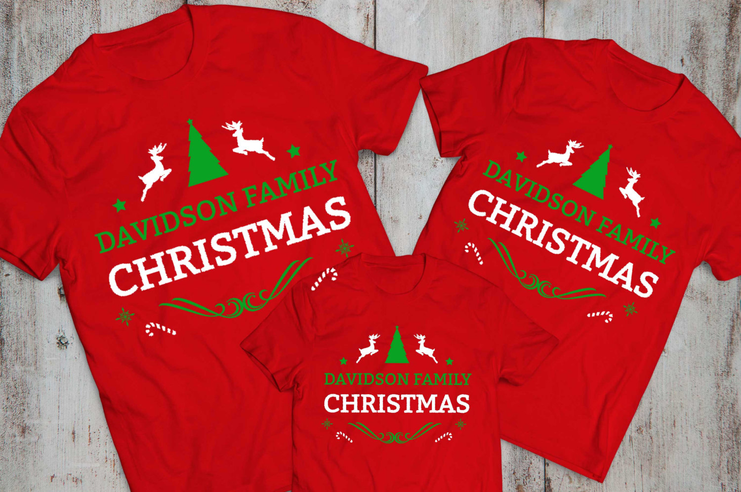 CUSTOM Name Matching Family Christmas Shirts - Awesome Matching Shirts for Couples, Families and 