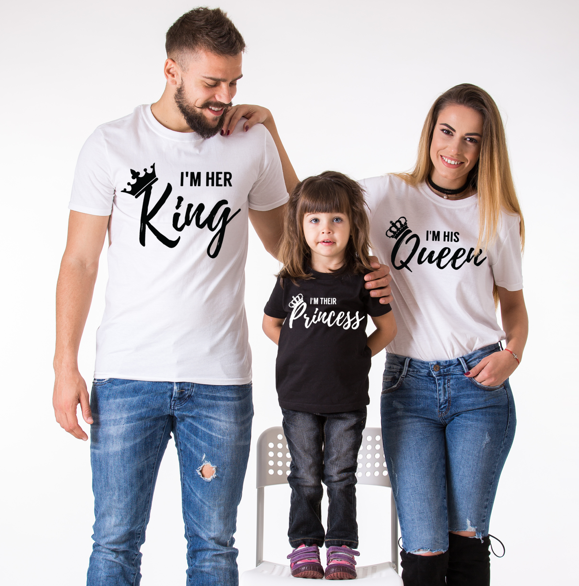 I am Her King, I am His Queen, I am Their Prince, I am Their Princess,  Matching Family Shirts