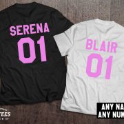 Serena Blair t-shirts, Bff shirts, Set of two matching shirts for best friends, UNISEX 3