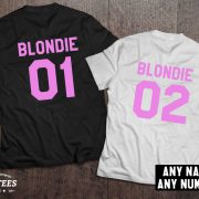 Blondie 01 Blondie 02, Blondie shirts, Bff shirts, Set of two matching shirts for best friends, UNISEX 4