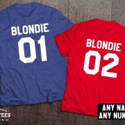 Blondie 01 Blondie 02, Blondie shirts, Bff shirts, Set of two matching shirts for best friends, UNISEX 5