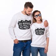 The Mountains Are Calling and I Must Go Sweatshirt, White/Black