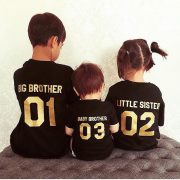 Big brother, Little Sister, Baby brother, Big sister, Little sister, Matching shirts for siblings