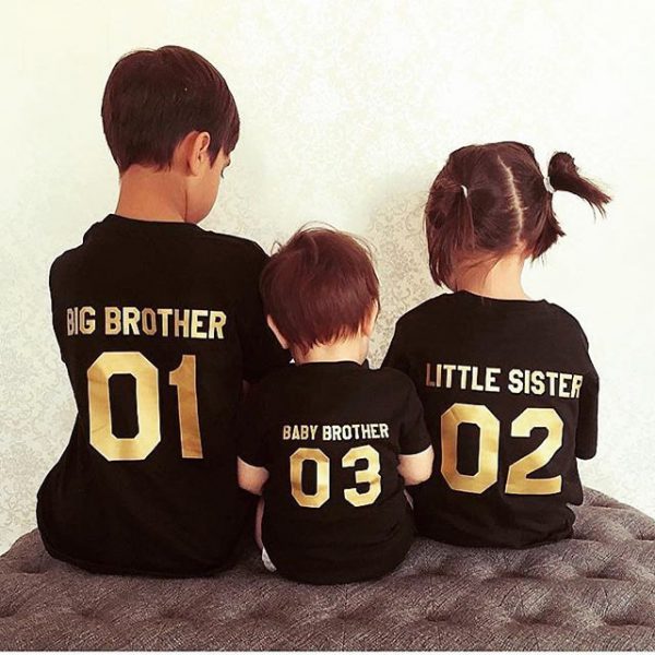 Big brother, Little Sister, Baby Brother, Black/Gold