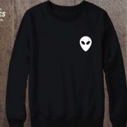 Alien Sweatshirt, Black/White