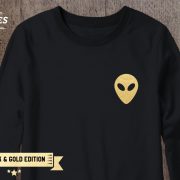 Alien Sweatshirt, Black/Gold