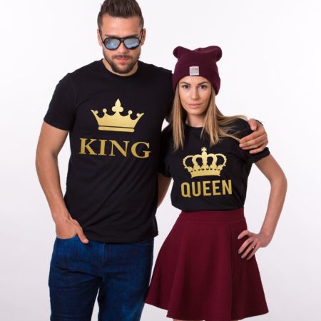 King Queen with big crowns, Matching King Queen Couples Shirts Shirts