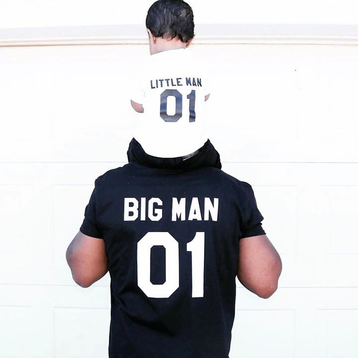 BIG MAN LITTLE MAN 01 MATCHING TSHIRTS Father Son Parent Child Fathers Day Gift 