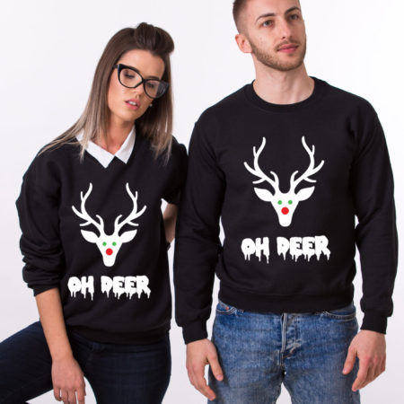 Oh deer, Oh deer Christmas sweatshirt, Oh deer sweatshirt, Matching couple Christmas sweatshirts, Christmas sweatshirt,  UNISEX
