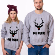 Oh deer, Oh deer Christmas sweatshirt, Oh deer sweatshirt, Matching couple Christmas sweatshirts, Christmas sweatshirt,  UNISEX 3