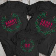 Mommy daddy baby Christmas matching shirts for the whole family, Custom name, UNISEX 5