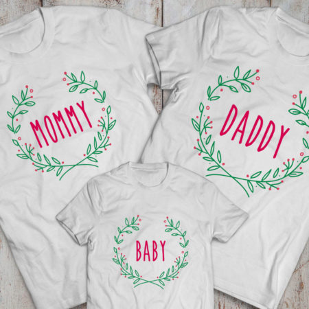Mommy daddy baby Christmas matching shirts for the whole family, Custom name, UNISEX