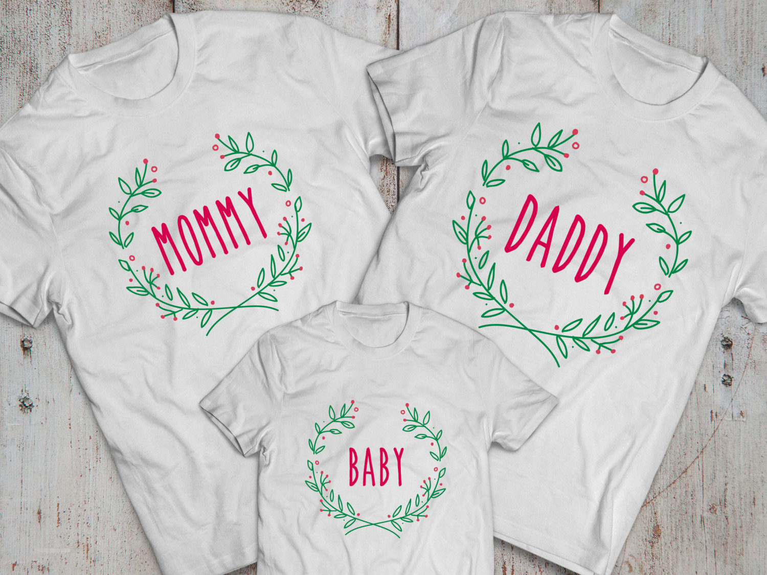 mommy daddy and baby matching shirts