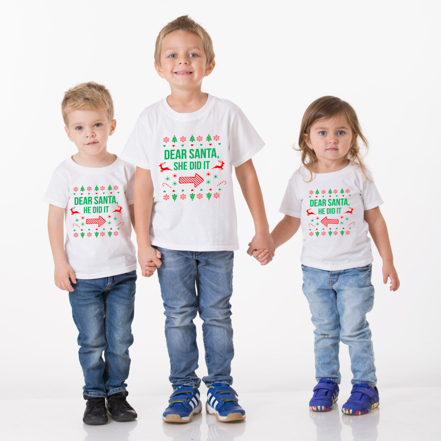 Kids Christmas shirt, Kids Christmas outfit , Sibling shirts, Dear Santa sh...