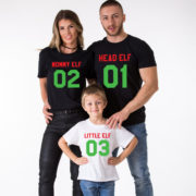 Head Elf Mommy Elf Little Elf family shirts, matching family Christmas shirts, matching Christmas outfits, 100% cotton Tee, UNISEX 2