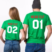 Head Elf Vice Elf matching shirts, Print on the BACK, matching couples Christmas shirts, matching couples Christmas outfits, UNISEX 3