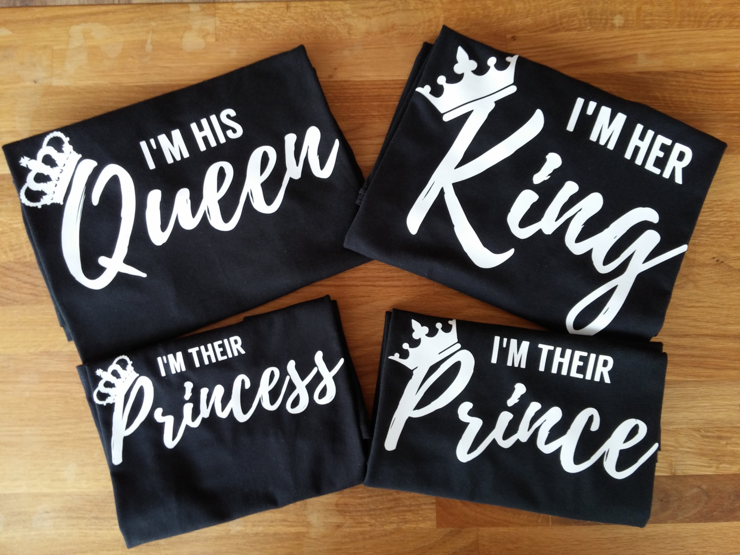 T-shirt King Queen Prince Princess Conjunto Família - Personalizei