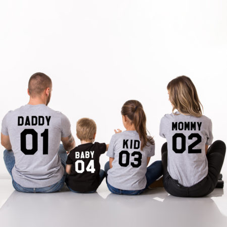 Mommy, Daddy, Baby, Kid, Matching Family Shirts