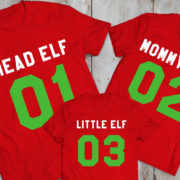 Head Elf Mommy Elf Little Elf family shirts, matching family Christmas shirts, matching Christmas outfits, 100% cotton Tee, UNISEX 5