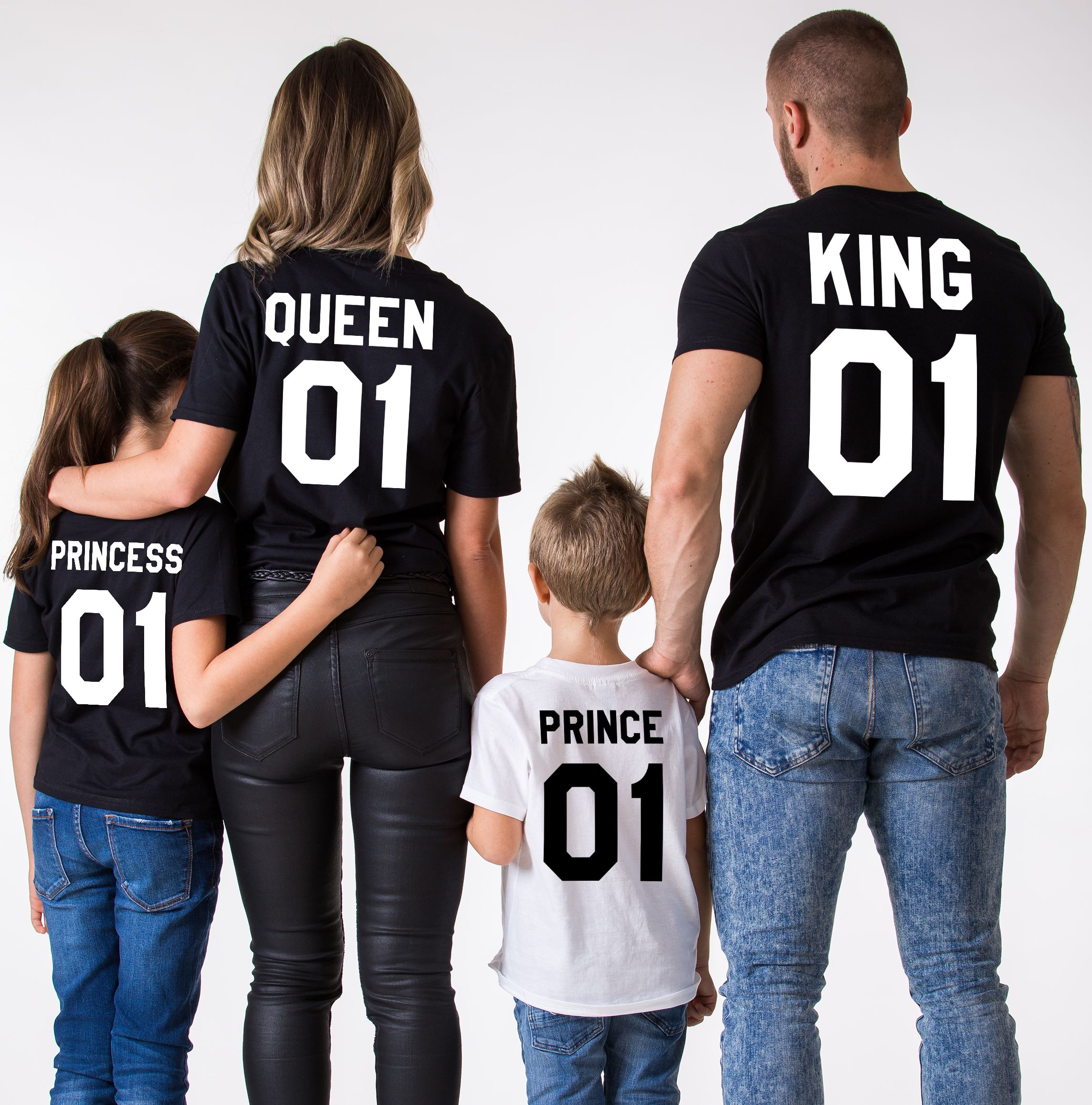 T-shirt King Queen Prince Princess Conjunto Família - Personalizei