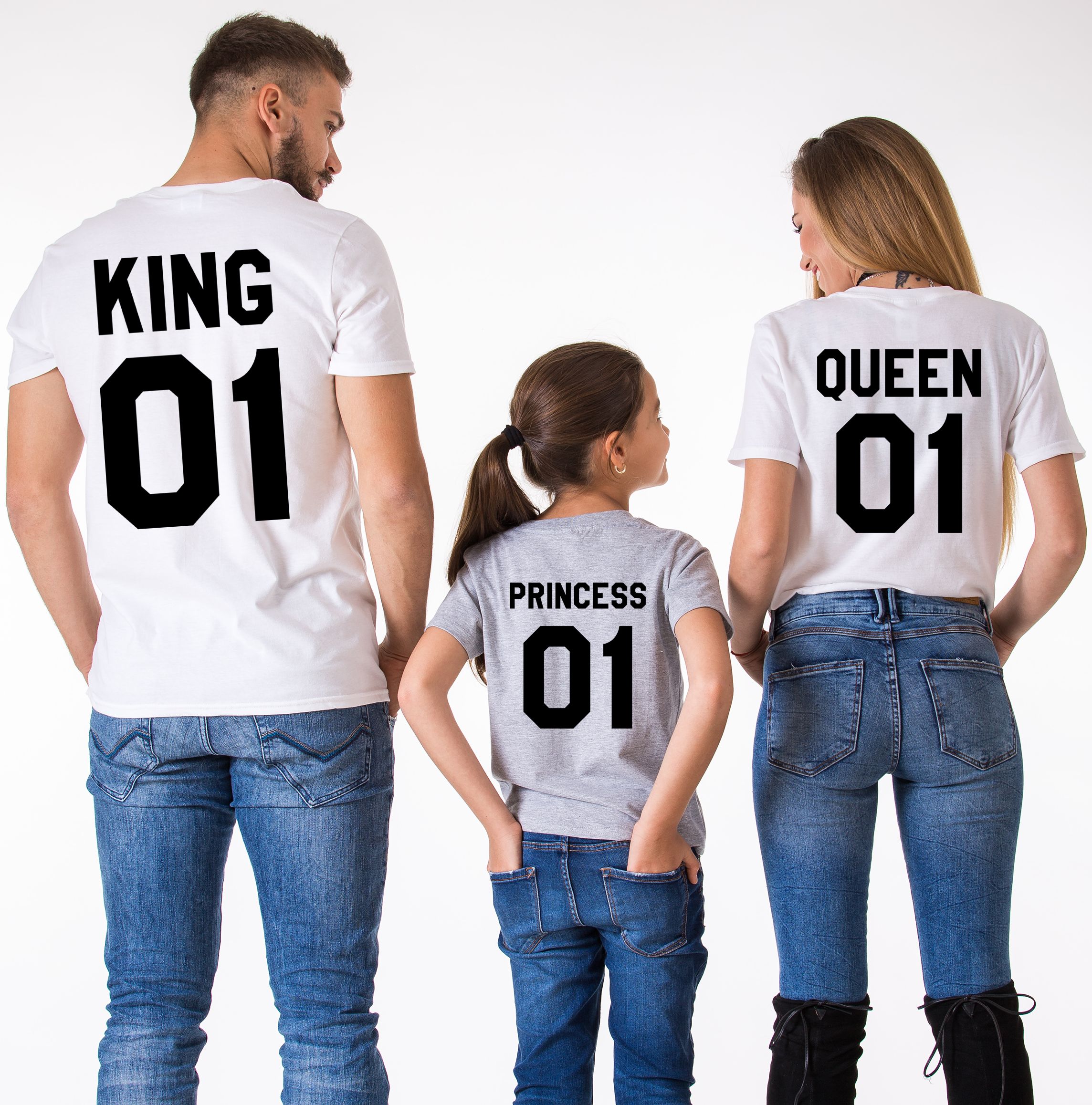  King  Queen  Princess Matching Family Shirts