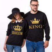 King Queen Sweatshirts, Black/Gold