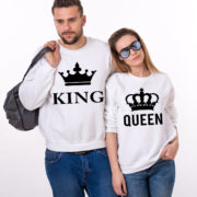 King Queen Sweatshirts, White/Black
