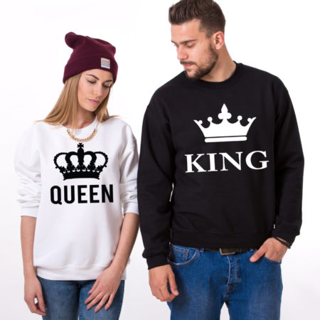 King Queen Sweatshirts, Matching Couples Sweatshirts