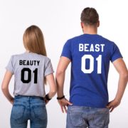 Beauty 01 and Beast 01, Gray/Black, Blue/White
