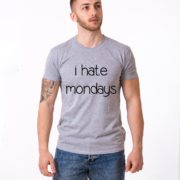 I Hate Mondays Shirt, Gray/Black