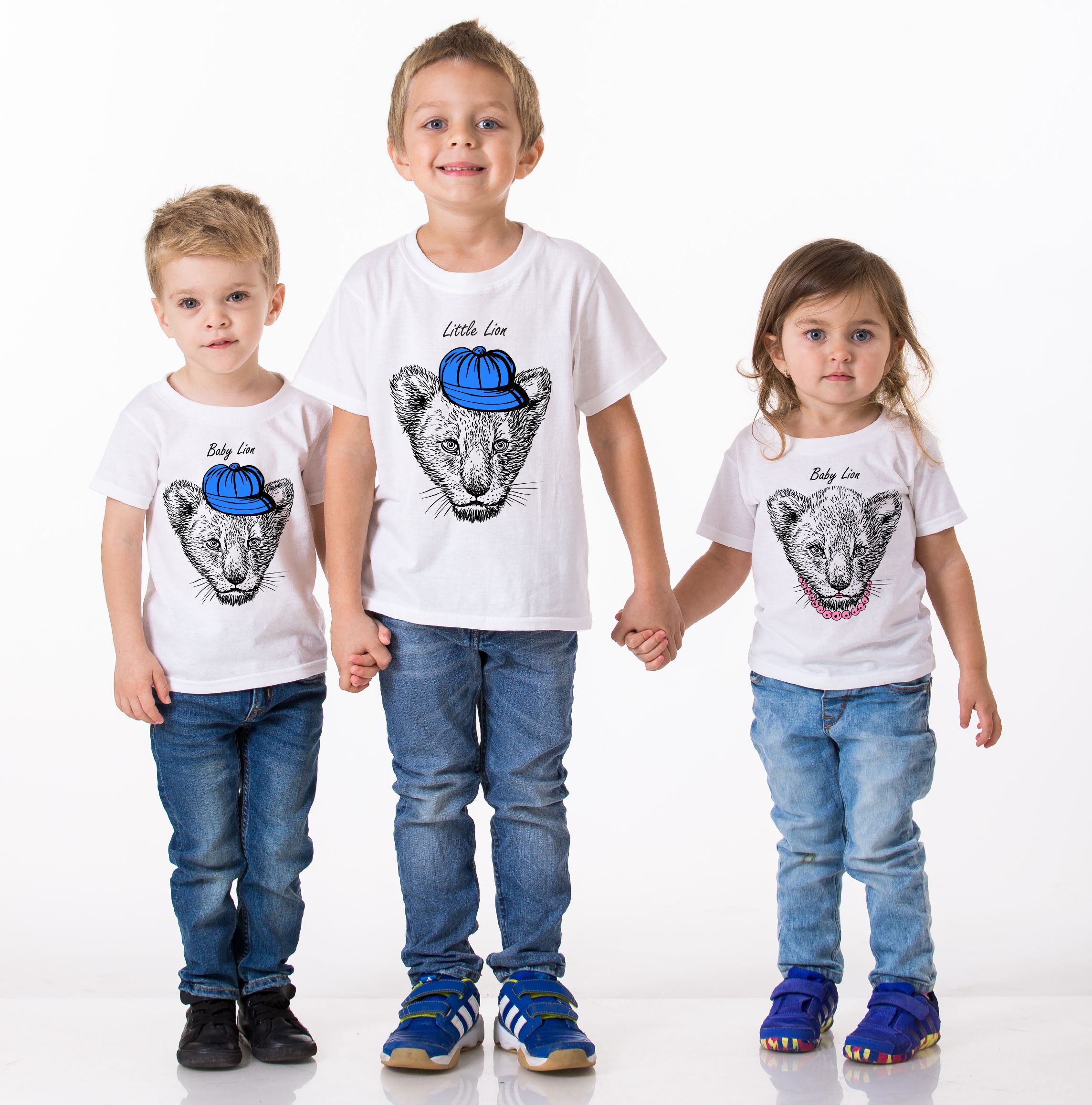 White Cotton British Lion Quality New Personalized Boys Girls T-shirt Tees 