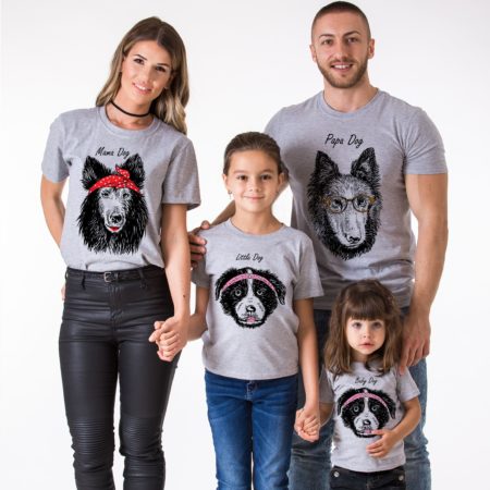 Papa Dog, Mama Dog, Little Dog, Baby Dog, Dog Shirts, Matching Family