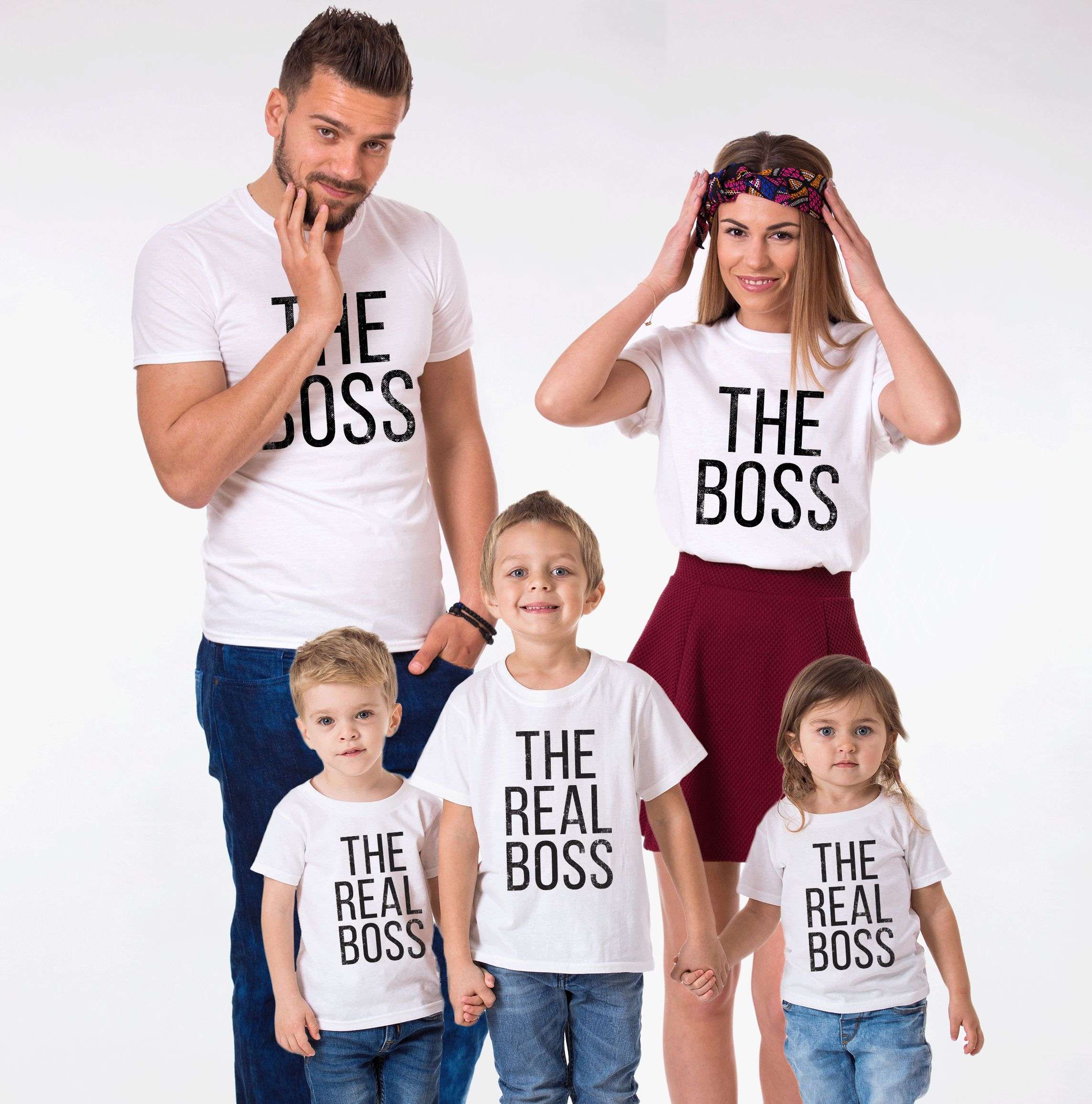 The Boss Real Boss Matching T-Shirts Fathers Day Mum Daughter Dad Son Top 65 