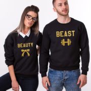 Beauty, Beast, Sweatshirts, Black/Gold
