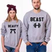 Beauty, Beast, Sweatshirts, Gray/Black