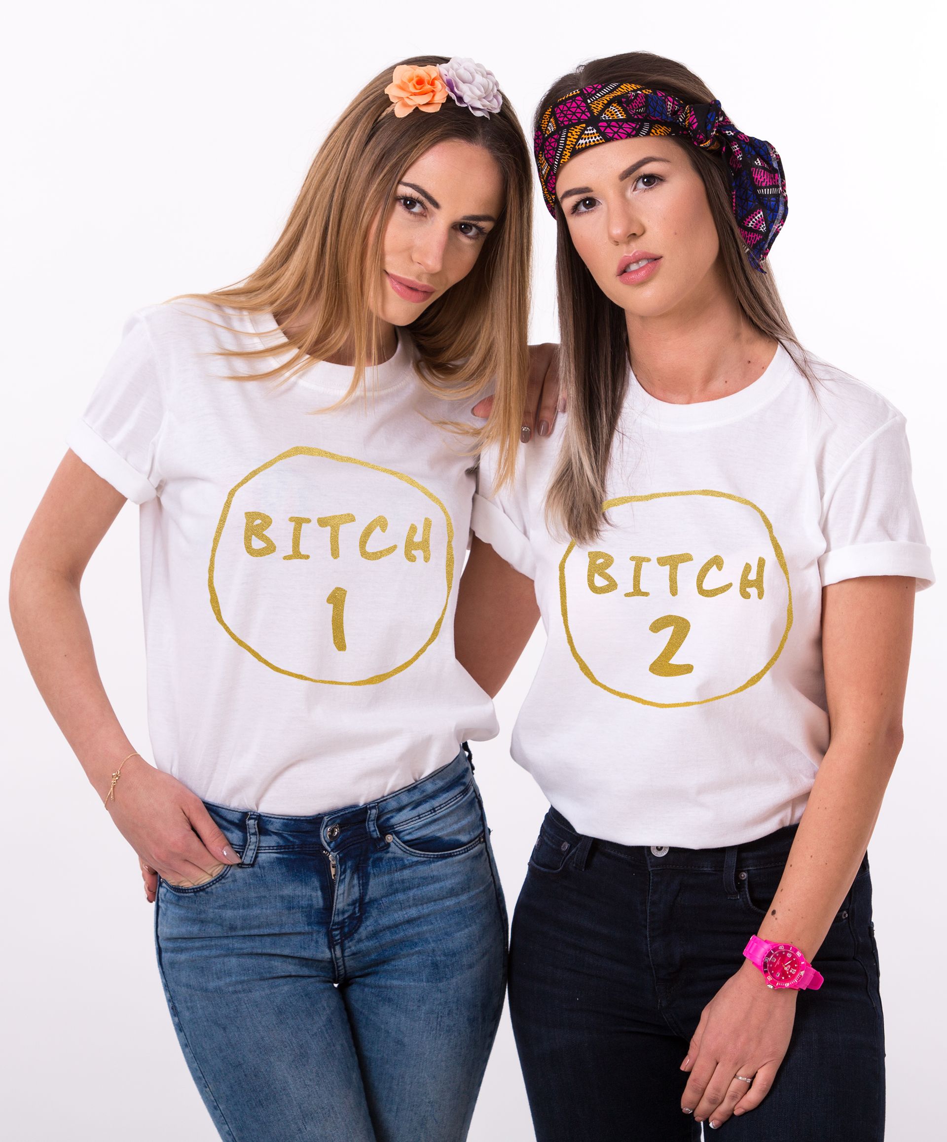 Springe Ryg, ryg, ryg del brugt Bitch Shirt, Bitch 1, Bitch 2, Matching Best Friends Shirts