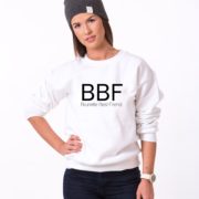 Brunette Best Friend, Sweatshirt, White/Black