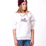 Jelly, Sweatshirts, White/Purple Glitter