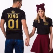 King Queen 01 Crowns, Double Sided, Black/Gold