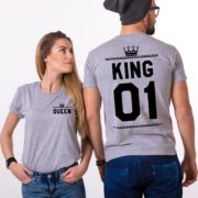 King Queen 01 Crowns, Double Sided, Grey/Black