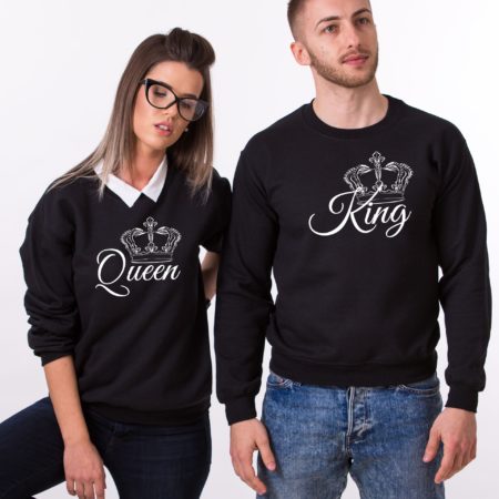 Queen Sweatshirt and King Sweatshirt, Matching Couples Sweatshirts
