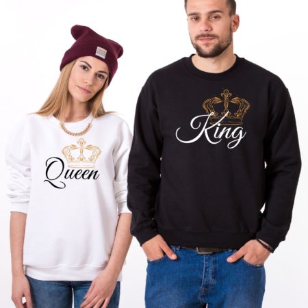 King Sweatshirt and Queen Sweatshirt, Matching Couples Sweatshirts