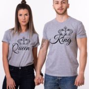 King, Queen, with big crowns, Grey/Black