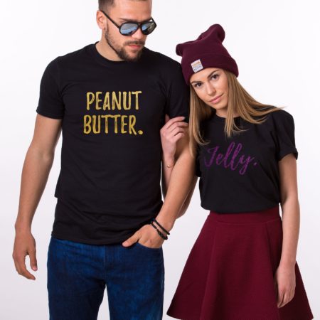 Peanut Butter Jelly Shirts, Glitter, Matching Couples Shirts