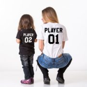 Player 01, Player 02, Matching Mother Kid Shirts