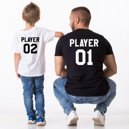 Player 01, Player 02, Matching Daddy and Me Shirts, Father Son Shirt