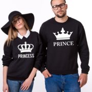 Prince, Princess, Big Crowns, Sweatshirt, Black/White