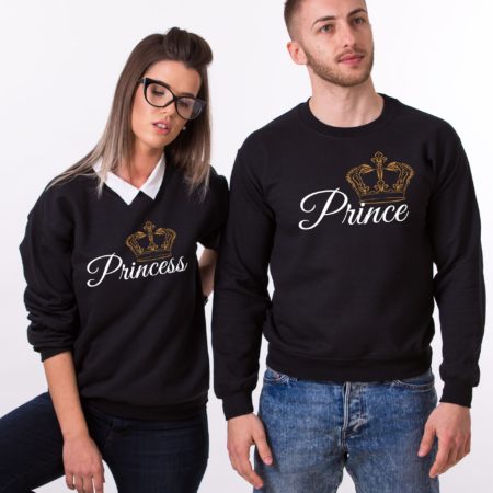 Matching Couples Sweatshirts, Prince, Princess, Crowns