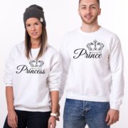 Prince, Princess, Crowns, Sweatshirts, White/Black