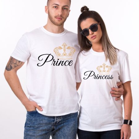 Prince Princess Crowns Shirts, Matching Couples Shirts